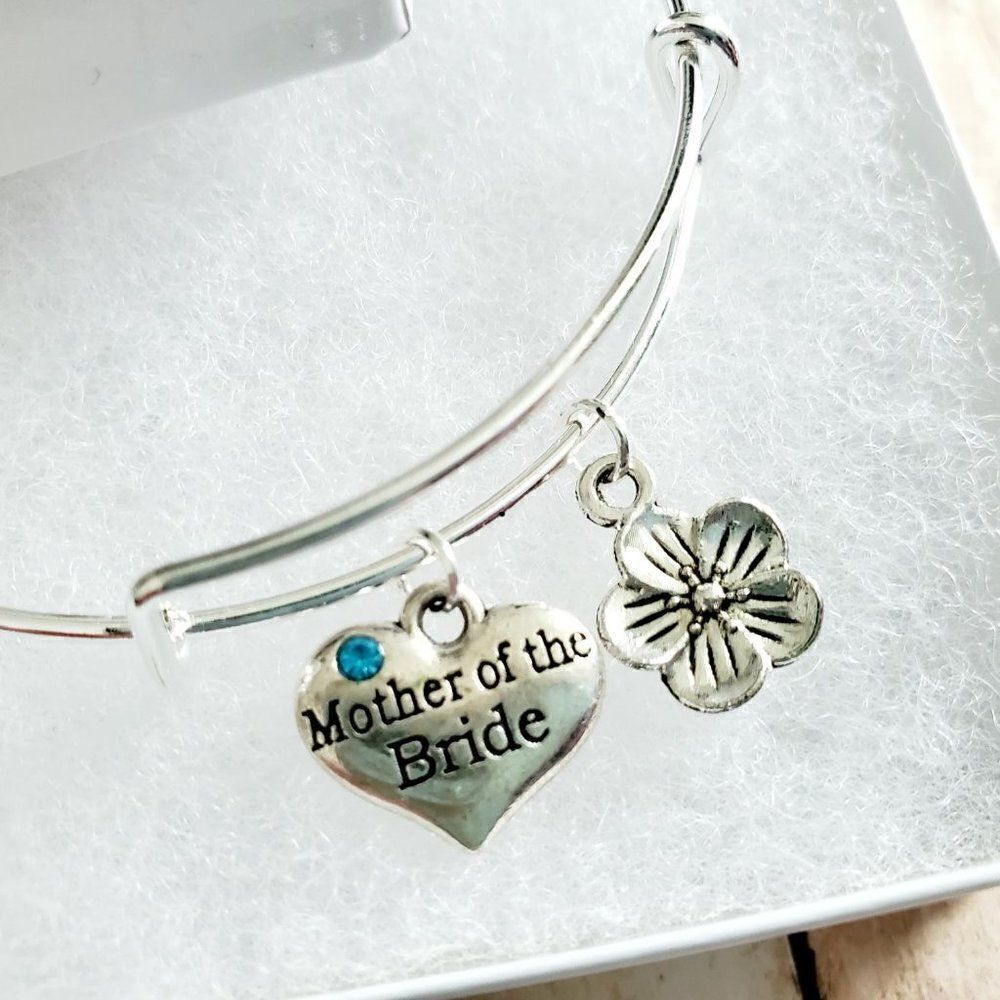 Mother of Bride Charm Bracelet, Mom Daughter Gift